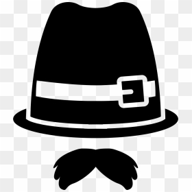Moustache And Fedora Hat With Buckle - Fancy Dress Icon, HD Png Download - fedora.png