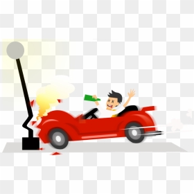 Driver Clipart Animated - Cartoon Drinking And Driving Accidents, HD Png Download - driving png