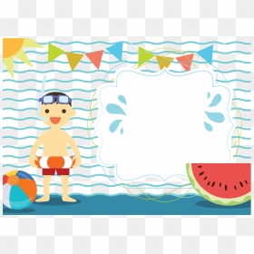 Summer Clipart Swimming Pool - Pool Party Invitation Background, HD Png Download - summer clipart png