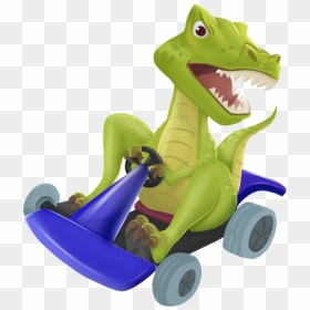 In The Book The Tyrannosaurs Rex Rides In A Race Car, - Nile Crocodile, HD Png Download - t-rex png
