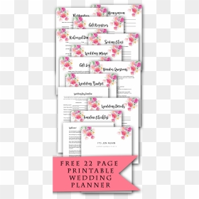 Free Printable Wedding Planner - Floral Design, HD Png Download - planner png