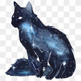 Cat Kitten Galaxy Watercolor Space Stars Freetoedit - Galaxy Watercolor Cat, HD Png Download - space stars png transparent