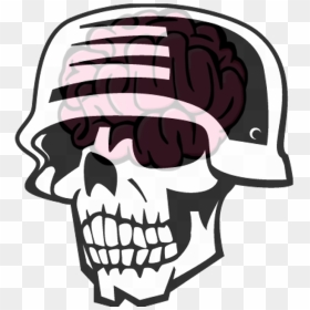 Zombie Commander Free App - Skull With Helmet Silhouette, HD Png Download - skull icon png