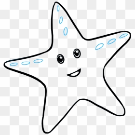 How To Draw A Cute Starfish - Star Fish Drawing Easy, HD Png Download - star fish png