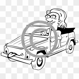 Car Cartoon Images Black And White, HD Png Download - driving png