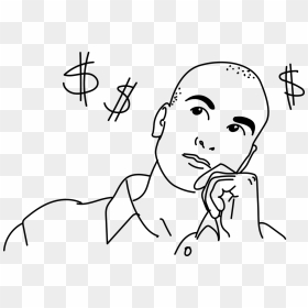 Desenhos De Homem Pensando, HD Png Download - money signs png