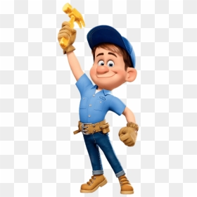 Fix It Felix Holding Hammer In The Air - Felix Ralph El Demoledor, HD Png Download - wreck it ralph png