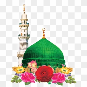 Masjid Nabvi With Flowers, HD Png Download - flowers .png