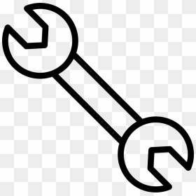 Double Wrench Outline Comments - Wrench Outline Png, Transparent Png - wrench icon png