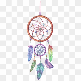 Drawing Creatively Dream Catcher - Colorful Dream Catcher Drawings, HD Png Download - dream catcher vector png