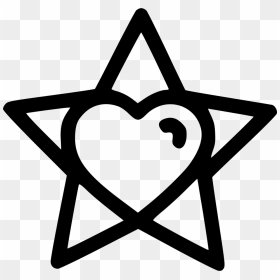 Christmas Decoration Heart Star Lightning Icon Free - Heart Star Black And White, HD Png Download - lightning icon png