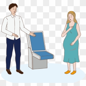 A Man Gives Up His Seat For Pregnant Woman - Give Seat To Pregnant, HD Png Download - pregnant png