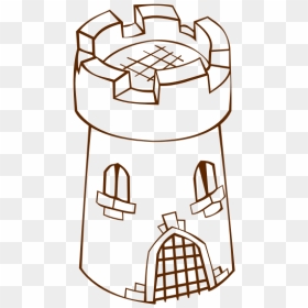 Vector Drawing Of Role Play Game Map Icon For A Round - Tower Black And White Clipart, HD Png Download - game icon png