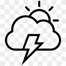 Black And White Clipart Sun And Clouds Image Library - Cloud With Lightning Bolt Png, Transparent Png - lightning icon png