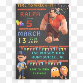 Wreck It Ralph Birthday Party Invitation - Poster, HD Png Download - wreck it ralph png