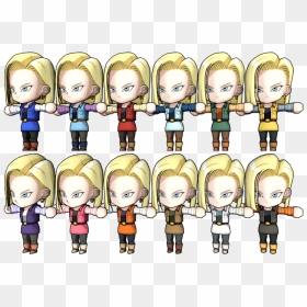 Download Zip Archive - Dragon Ball Fighterz Android 18 Colors, HD Png Download - android 18 png