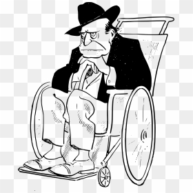 Old Man In A Wheelchair Clip Arts - Draw An Old Man, HD Png Download - old person png