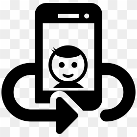 Selfie On Phone Screen With Rotating Arrow Around - Selfie Icon Icon, HD Png Download - selfie png