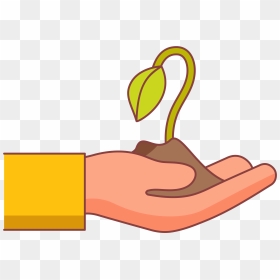 Hand With Seedling, Water Tank, Spade Clipart , Png, Transparent Png - seedling png