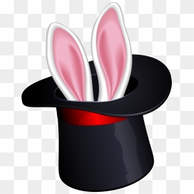 Cool Bunny Magic Hat Clipart - Rabbit In Hat Clipart, HD Png Download - magic hat png