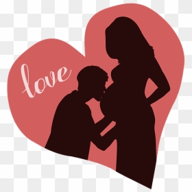 Pregnant Women With Husband Sketch, HD Png Download - pregnant png