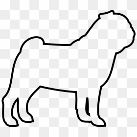 Transparent Dog Outline Png - Outline Of A Pug, Png Download - dog outline png