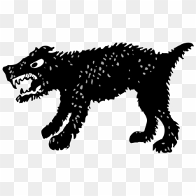 Vector Drawing Of Silhouette Of A Angry Dog - Angry Dog Drawing Png, Transparent Png - dog outline png