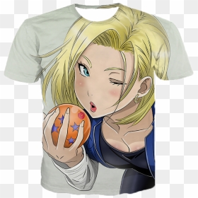 Kissing Android 18 T Shirt - Sexxy Dragon Ball Z Girls, HD Png Download - android 18 png