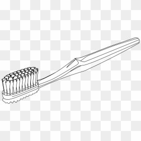 Png Woman Brush Teeth Black - Black And White Tooth Brush Clip Art, Transparent Png - brush line png