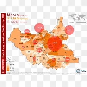 South Sudan Health Map, HD Png Download - people from above png