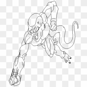 Golden Frieza Drawing , Png Download - Line Art, Transparent Png - golden frieza png