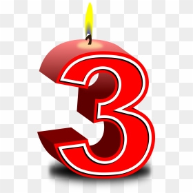 Birthday Candle - Number 3 Candle Png, Transparent Png - birthday icon png