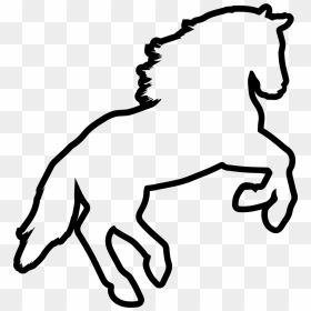Mustang Dog Silhouette Rearing Clip Art - Outline Of A Horse Jumping, HD Png Download - dog outline png