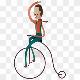 Person Riding A Penny Farthing Clipart, HD Png Download - bike rider png