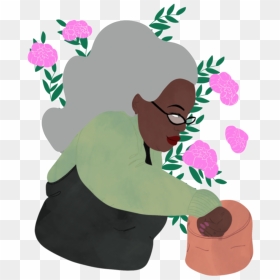 Artwork Of Woman With Clay Pottery - Cartoon, HD Png Download - land png