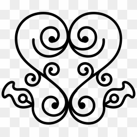 Heart Of Swirls In Floral Ornamental Design - Free Png Ornamental Design, Transparent Png - swirl line png