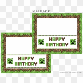 Happy Birthday Minecraft Topper, HD Png Download - minecraft cake png