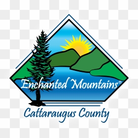 Enchanted Mountains Logo With Glow - Cattaraugus County, New York, HD Png Download - mountain logo png