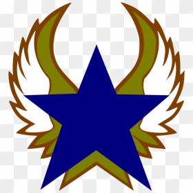 Blue Star With Gold Wings Svg Clip Arts, HD Png Download - gold wings png
