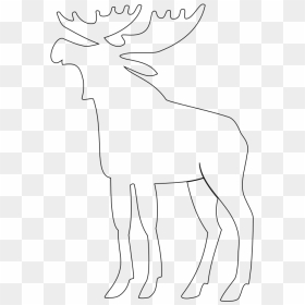Line Art, HD Png Download - moose silhouette png