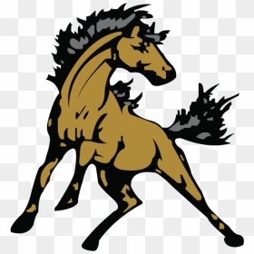 Stallion Drawing Horse Mascot Huge Freebie Download - Jefferson High School Bronco, HD Png Download - mustang logo png