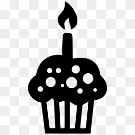 Sweet Dessert Cupcake Celebration Birthday Bakery Candle - Birthday Cupcake Svg Free, HD Png Download - birthday icon png