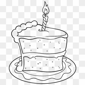 Drawing Cake Slice - Small Birthday Cake Drawing, HD Png Download - minecraft cake png