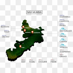 Bks Galaxy Realtors - Navi Mumbai In Maharashtra Map, HD Png Download - navi png