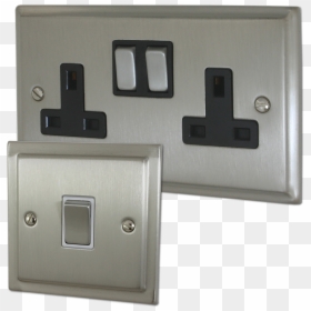 Light Switch Png - Brushed Nickel Power Sockets, Transparent Png - light switch png