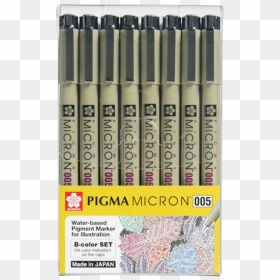 Pigma Micron 05 Pens 8 Colour Set Sakura, HD Png Download - ink pen png