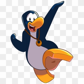 Jumping Penguin With Pendant Necklace - Club Penguin Penguin Jumping, HD Png Download - mario jumping png