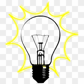 Lamp,light,electric Light,light Bulb,idea,blink,yellow, - Bulb Clipart Black And White, HD Png Download - light bulb idea png