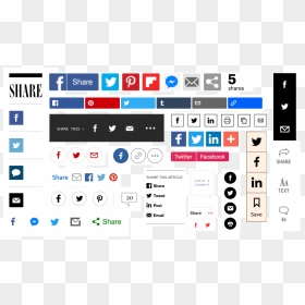 A Collage Of Various Share Buttons From Sites Across - Share Buttons All Ux, HD Png Download - web buttons png
