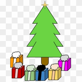 Christmas Tree With Presents Clipart 12, Buy Clip Art - Kolay Yılbaşı Ağacı Çizimleri, HD Png Download - christmas tree with presents png